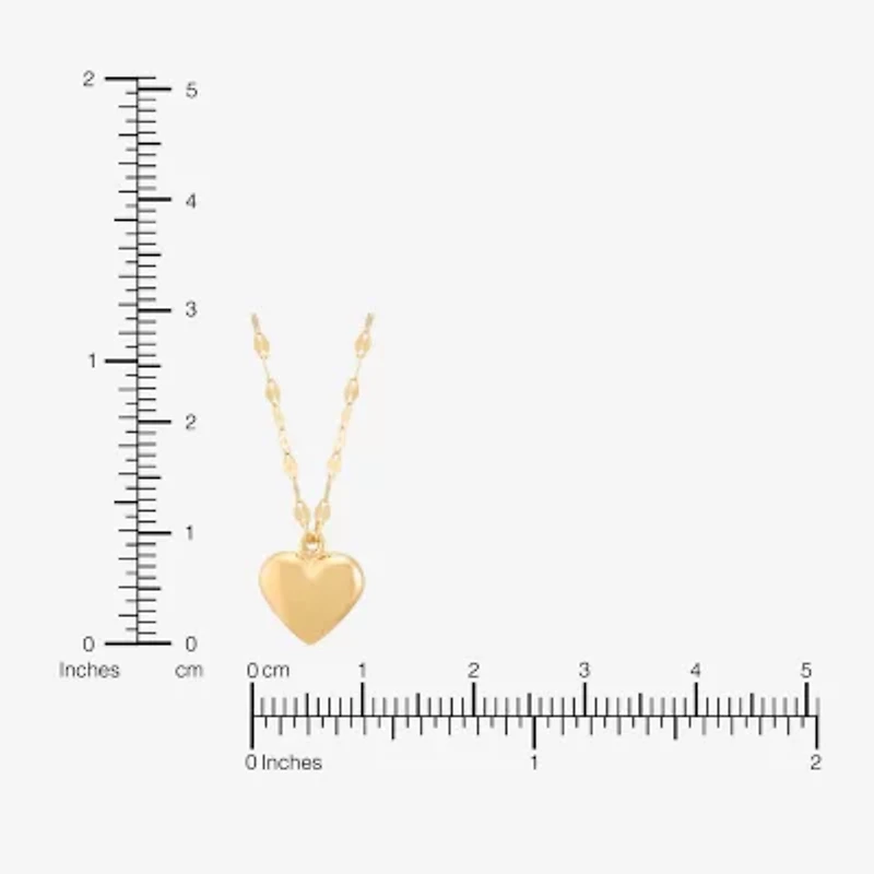 Limited Quantities! Womens 14K Gold Heart 18 Inch Pendant Necklace