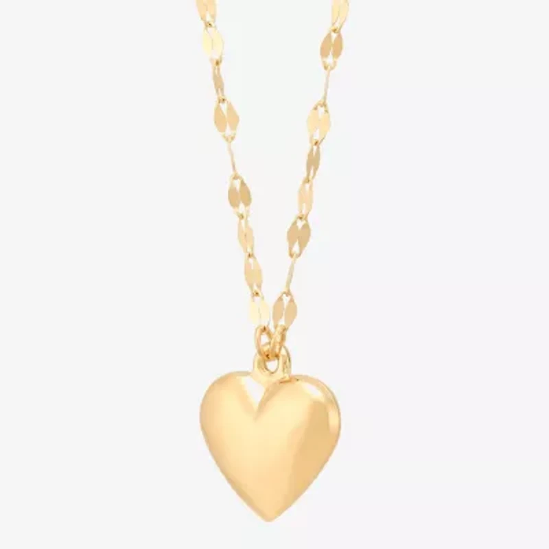 Limited Quantities! Womens 14K Gold Heart 18 Inch Pendant Necklace