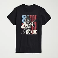 Novelty Mens Crew Neck Short Sleeve Regular Fit AC/DC Big and Tall Graphic T-Shirt