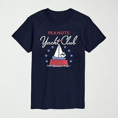 Novelty Mens Crew Neck Short Sleeve Regular Fit Peanuts Big and Tall Graphic T-Shirt