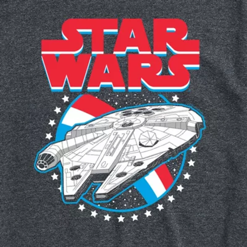 Novelty Mens Crew Neck Short Sleeve Regular Fit Star Wars Big and Tall Graphic T-Shirt