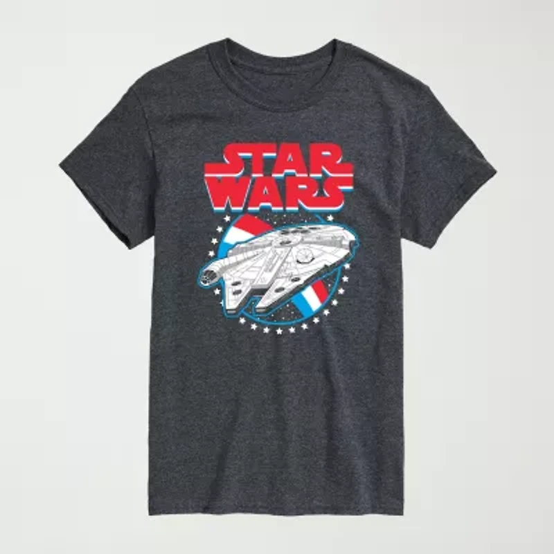 Novelty Mens Crew Neck Short Sleeve Regular Fit Star Wars Big and Tall Graphic T-Shirt