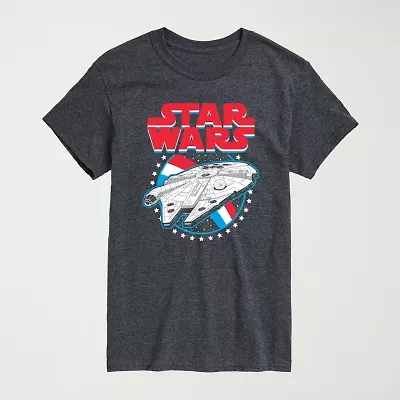 Novelty Mens Crew Neck Short Sleeve Regular Fit Star Wars Big and Tall Graphic T-Shirt