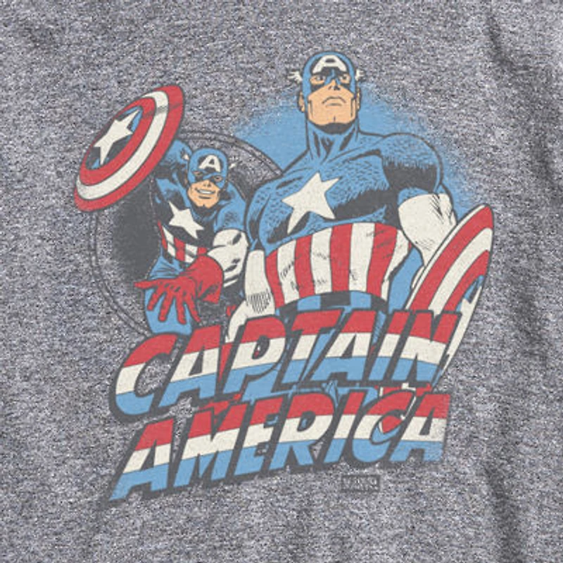 Novelty Mens Crew Neck Short Sleeve Regular Fit Captain America Marvel Big and Tall Graphic T-Shirt
