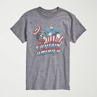 Novelty Mens Crew Neck Short Sleeve Regular Fit Captain America Marvel Big and Tall Graphic T-Shirt