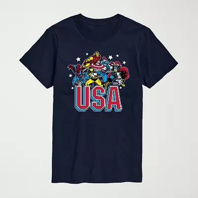 Novelty Mens Crew Neck Short Sleeve Regular Fit Marvel Big and Tall Graphic T-Shirt