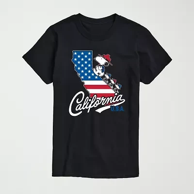 Novelty Mens Crew Neck Short Sleeve Regular Fit Peanuts Snoopy Big and Tall Graphic T-Shirt