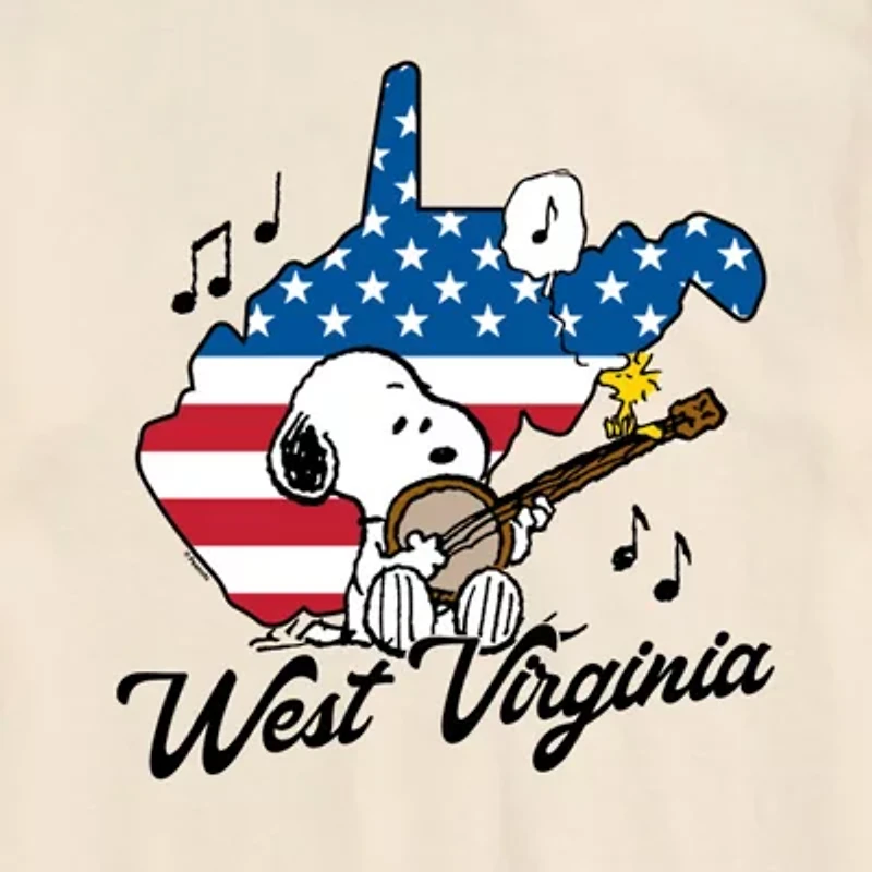 Novelty Mens Crew Neck Short Sleeve Regular Fit Peanuts Snoopy Big and Tall Graphic T-Shirt
