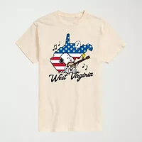 Novelty Mens Crew Neck Short Sleeve Regular Fit Peanuts Snoopy Big and Tall Graphic T-Shirt