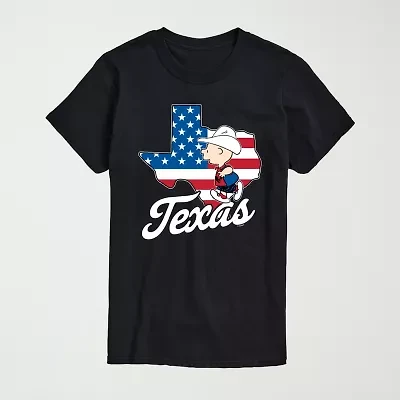 Novelty Mens Crew Neck Short Sleeve Regular Fit Peanuts Big and Tall Graphic T-Shirt