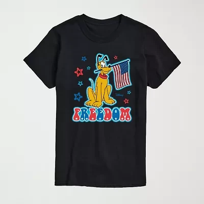 Novelty Mens Crew Neck Short Sleeve Regular Fit Pluto Big and Tall Graphic T-Shirt