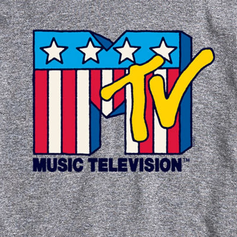 Novelty Mens Crew Neck Short Sleeve Regular Fit MTV Big and Tall Graphic T-Shirt