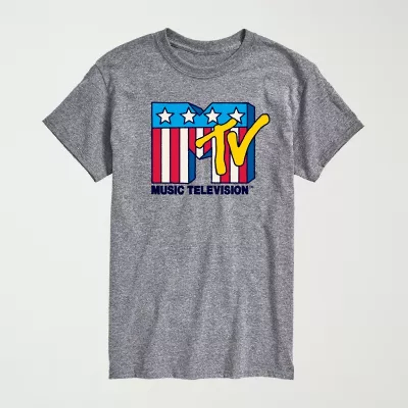 Novelty Mens Crew Neck Short Sleeve Regular Fit MTV Big and Tall Graphic T-Shirt