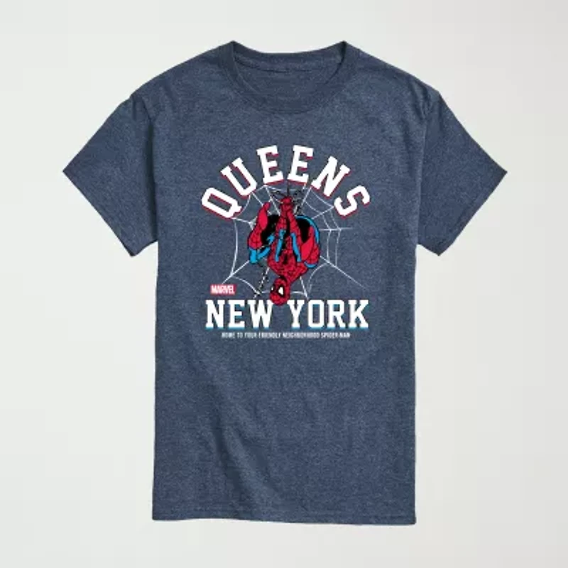 Novelty Mens Crew Neck Short Sleeve Regular Fit Marvel Spiderman Graphic T-Shirt