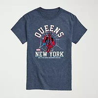 Novelty Mens Crew Neck Short Sleeve Regular Fit Marvel Spiderman Graphic T-Shirt