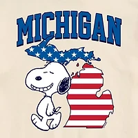 Novelty Mens Crew Neck Short Sleeve Regular Fit Peanuts Snoopy Graphic T-Shirt