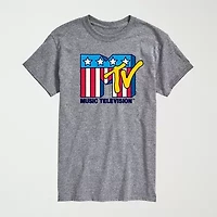 Novelty Mens Crew Neck Short Sleeve Regular Fit MTV Graphic T-Shirt
