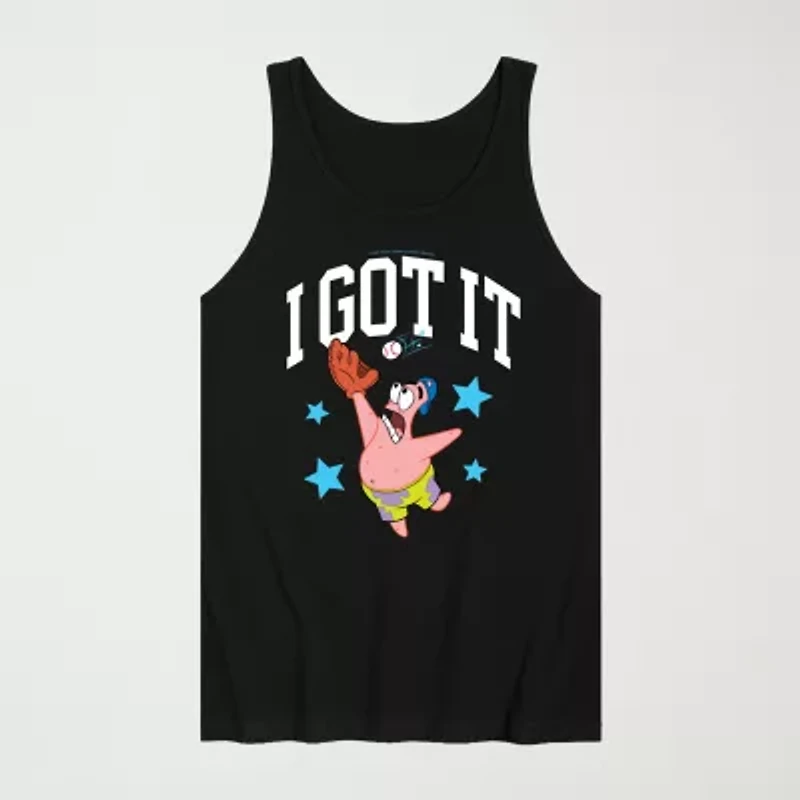 Novelty Mens Crew Neck Short Sleeve Spongebob Tank Top