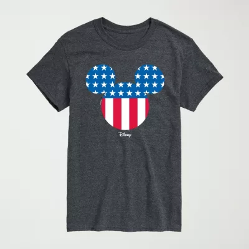 Novelty Mens Crew Neck Short Sleeve Regular Fit Mickey Mouse Graphic T-Shirt