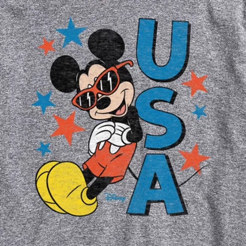 Novelty Mens Crew Neck Short Sleeve Regular Fit Mickey Mouse Graphic T-Shirt