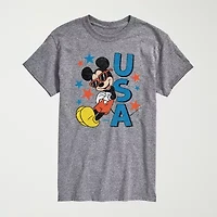 Novelty Mens Crew Neck Short Sleeve Regular Fit Mickey Mouse Graphic T-Shirt