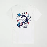 Novelty Mens Crew Neck Short Sleeve Regular Fit Peanuts Snoopy Graphic T-Shirt