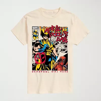 Novelty Mens Crew Neck Short Sleeve Regular Fit Deadpool Marvel Graphic T-Shirt