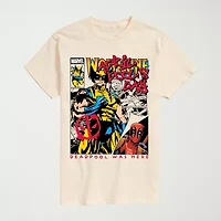 Novelty Mens Crew Neck Short Sleeve Regular Fit Deadpool Marvel Graphic T-Shirt