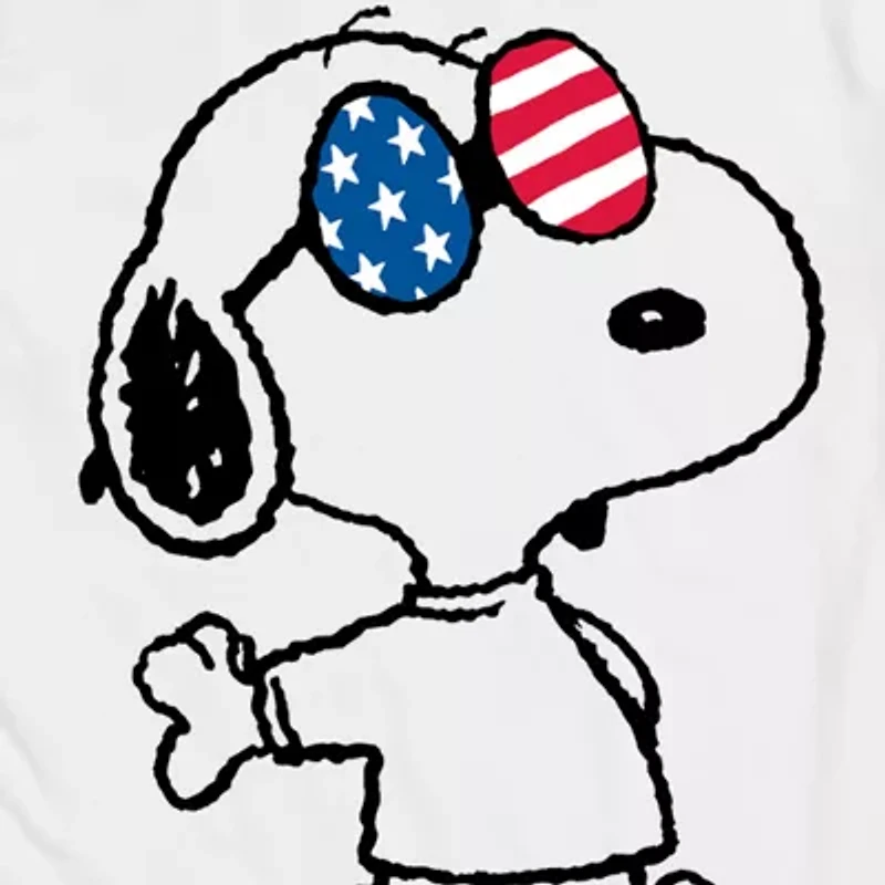 Novelty Mens Crew Neck Short Sleeve Regular Fit Peanuts Snoopy Graphic T-Shirt