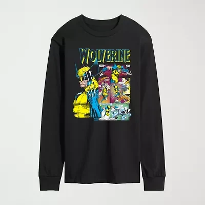 Novelty Mens Crew Neck Long Sleeve Regular Fit Marvel Graphic T-Shirt