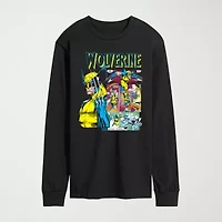 Novelty Mens Crew Neck Long Sleeve Regular Fit Marvel Graphic T-Shirt