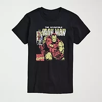Novelty Mens Crew Neck Short Sleeve Regular Fit Iron Man Marvel Graphic T-Shirt
