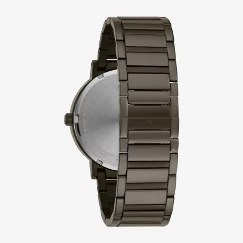 Bulova Diamond Mens Diamond Accent Gray Stainless Steel Bracelet Watch 98d158