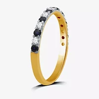 Womens 1/4 CT. T.W. Lab Grown Blue Sapphire Sterling Silver Wedding Band