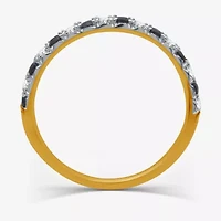 Womens 1/4 CT. T.W. Lab Grown Blue Sapphire Sterling Silver Wedding Band