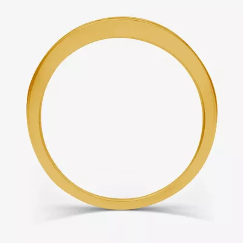 Modern Bride Gemstone 1/8 CT. T.W. Lab Created Blue Sapphire Gold Over Silver Wedding Band