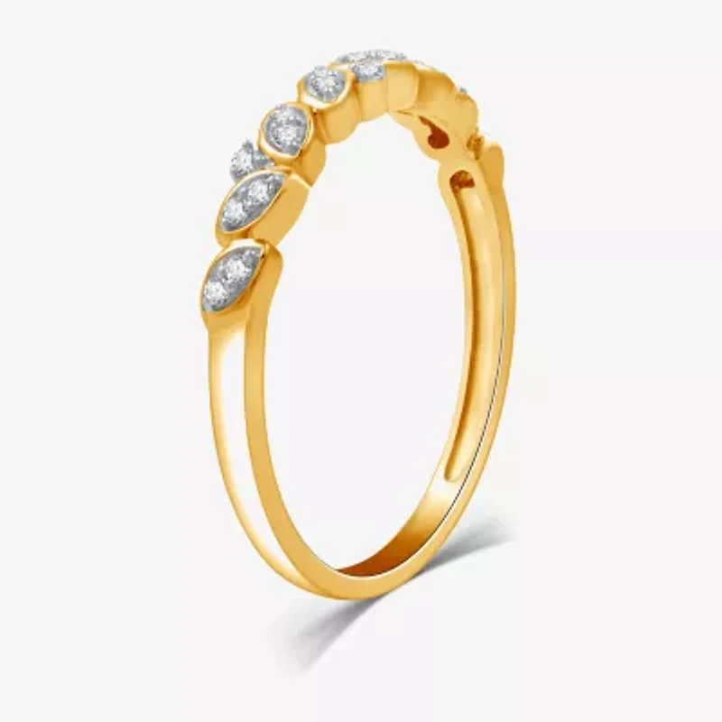 I Said Yes (H-I / I1) 1/10 CT. T.W. Lab Grown White Diamond Sterling Silver or 14K Gold Over Wedding Band