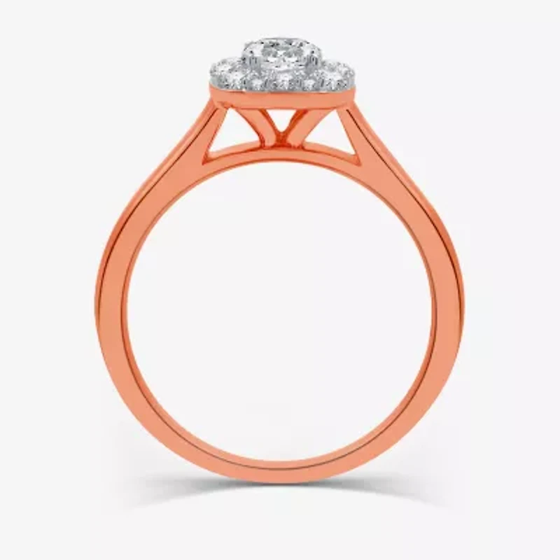 (H-I / I1) I Said Yes Womens 1 CT. T.W. Lab Grown White Diamond Sterling Silver or 14K Gold Over Cushion Halo Bridal Set