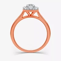 (H-I / I1) I Said Yes Womens 1 CT. T.W. Lab Grown White Diamond Sterling Silver or 14K Gold Over Cushion Halo Bridal Set