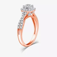 I Said Yes (H-I / I1) Womens 1 CT. T.W. Lab Grown White Diamond Sterling Silver or 14K Gold Over Round Cushion Side Stone Halo Bridal Set