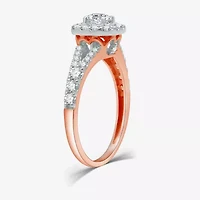 I Said Yes (H-I / I1) Womens 1 1/ CT. T.W. Lab Grown White Diamond Sterling Silver or 14K Gold Over Cushion Side Stone Halo Bridal Set