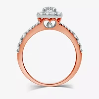 I Said Yes (H-I / I1) Womens 1 1/ CT. T.W. Lab Grown White Diamond Sterling Silver or 14K Gold Over Cushion Side Stone Halo Bridal Set