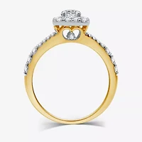 I Said Yes (H-I / I1) Womens 1 1/ CT. T.W. Lab Grown White Diamond Sterling Silver or 14K Gold Over Cushion Side Stone Halo Bridal Set