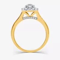 I Said Yes (H-I / I1) Womens 1 CT. T.W. Lab Grown White Diamond Sterling Silver or 14K Gold Over Cushion Side Stone Halo Bridal Set