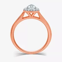 I Said Yes (H-I / I1) Womens 1 CT. T.W. Lab Grown White Diamond Sterling Silver or 14K Gold Over Pear Side Stone Halo Bridal Set