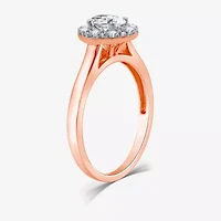 I Said Yes (H-I / I1) Womens 1 CT. T.W. Lab Grown White Diamond Sterling Silver or 14K Gold Over Oval Side Stone Halo Bridal Set