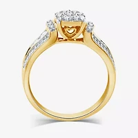 I Said Yes (H-I / I1) Womens 3/4 CT. T.W. Lab Grown White Diamond Sterling Silver or 14K Gold Over Round Side Stone Engagement Ring