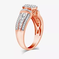 I Said Yes (H-I / I1) Womens 3/4 CT. T.W. Lab Grown White Diamond Sterling Silver or 14K Gold Over Round Side Stone Engagement Ring