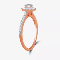 I Said Yes (H-I / I1) Womens 1/2 CT. T.W. Lab Grown White Diamond Sterling Silver or 14K Gold Over Side Stone Halo Engagement Ring