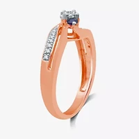 I Said Yes (H-I / I1) Womens 1/8 CT. T.W. Lab Grown White Diamond Sterling Silver or 14K Gold Over Side Stone 3-Stone Engagement Ring